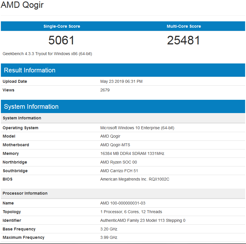 Ryzen 3 3300 Outperforms Ryzen 7 2700X according to Geekbench