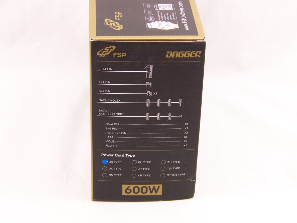 FSP Dagger 600w PSU Box Left Side