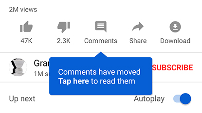 YouTube Tests Hiding Comments by Default on Android
