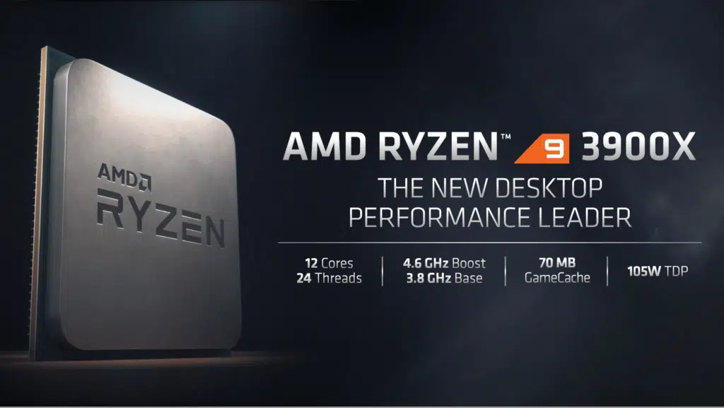 AMD Ryzen 9 3900X CPU presentation slide