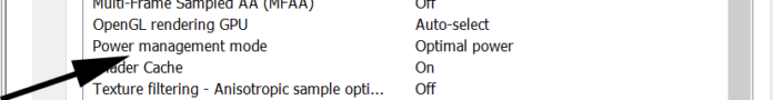 nvidia 3d settings power management mode optimal vs adaptive