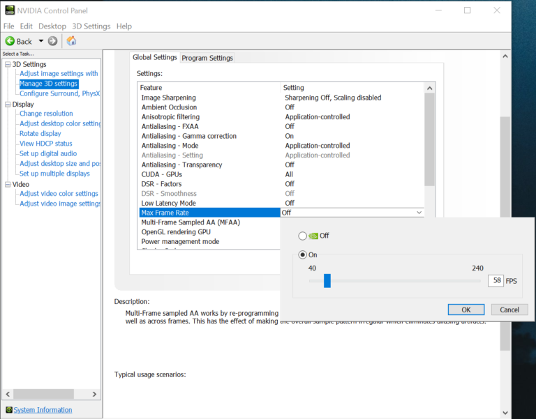 NVIDIA のドライバーで最大フレーム レートを設定する方法