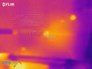 Thermal Image of the backof a GeForce RTX 2060 SUPER FE at idle
