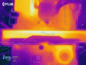 Thermal Image of the top of a GeForce RTX 2060 SUPER FE under load