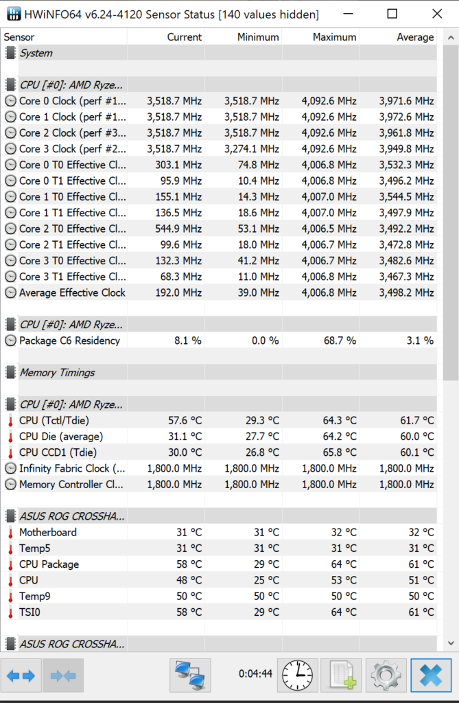 AMD Ryzen 3 3100 HWiNFO Overclocking