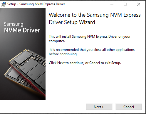 Samsung 970 EVO SSD 1TB Samsung NVMe Driver