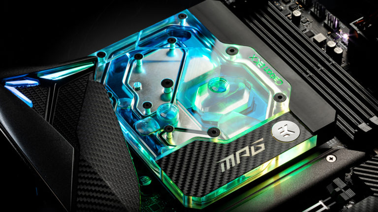 MSI Teases MPG Z490 GAMING CARBON WIFI Motherboard with Specially Designed EK Water Block