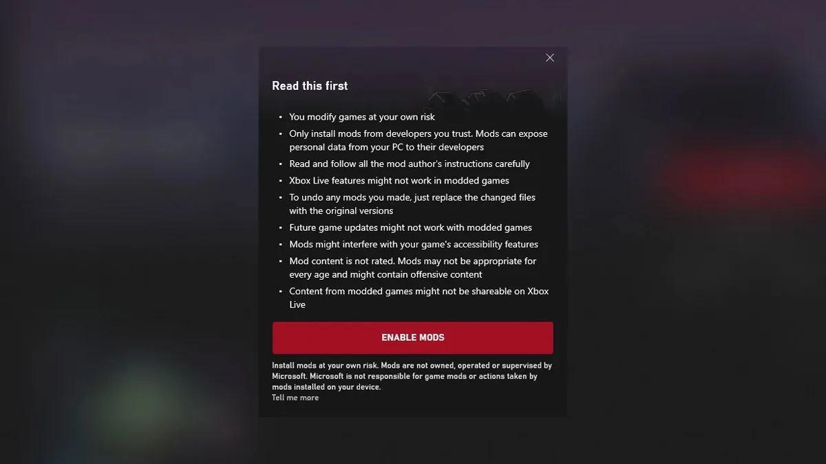 Mod Support Has Finally Arrived on Microsoft's Xbox Games App