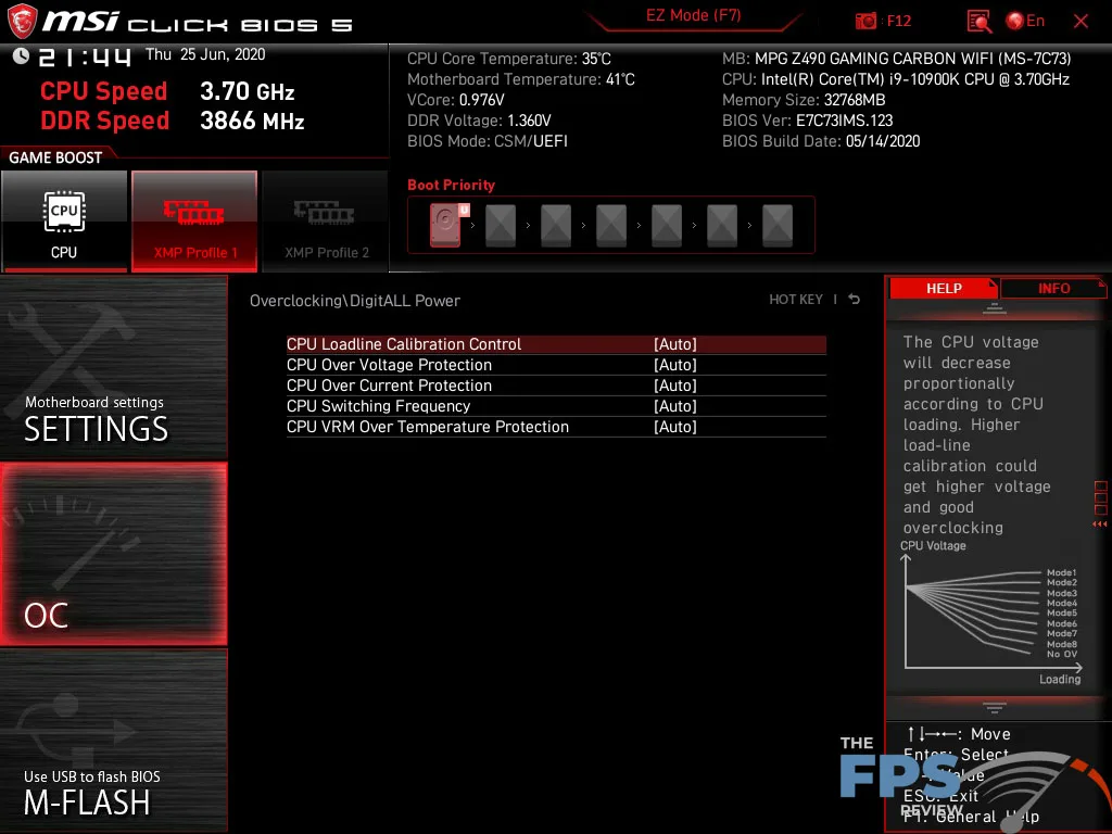 MSI MPG Z490 Gaming Carbon WiFi Motherboard Bios