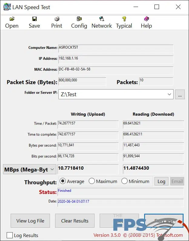 ASRock X570 Creator Motherboard Network Speed Test
