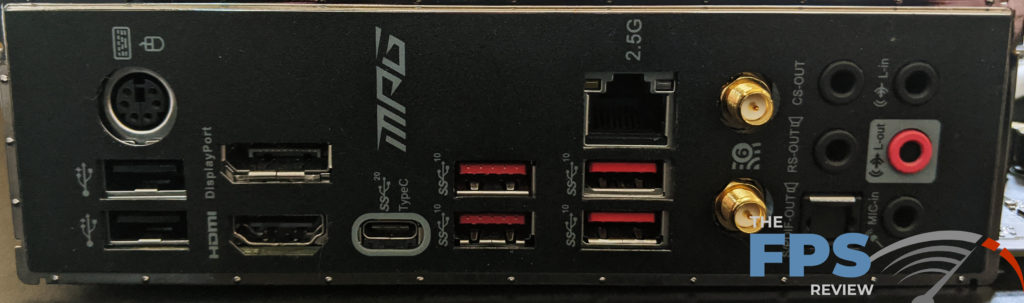MSI MPG Z490 Gaming Carbon WiFi Motherboard Back I/O Panel