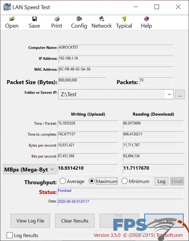 ASRock X570 Creator Motherboard Network Speed Test
