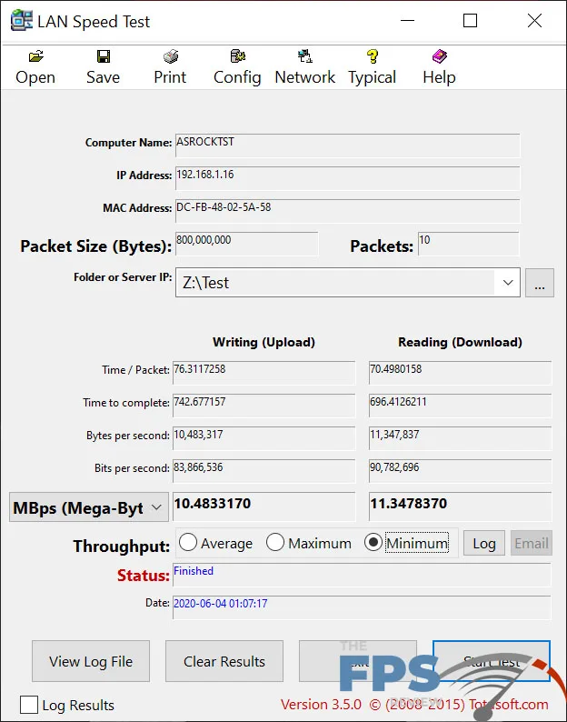 ASRock X570 Creator Motherboard Network Speed Test