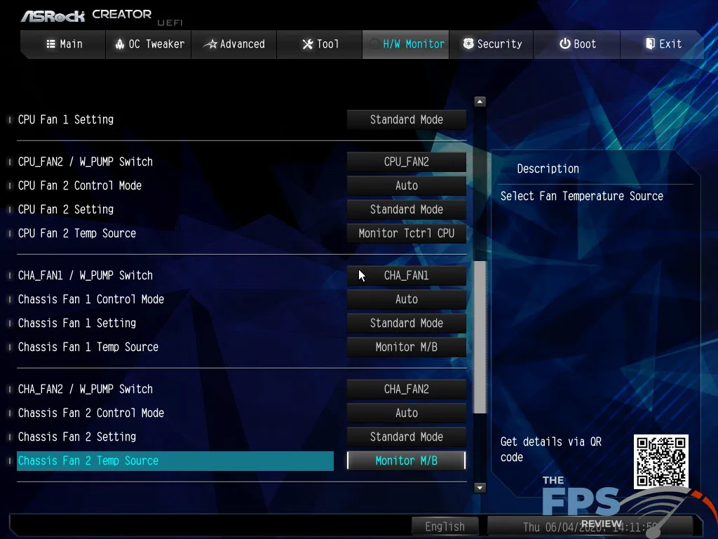 ASRock X570 Creator Motherboard BIOS H/W Monitor