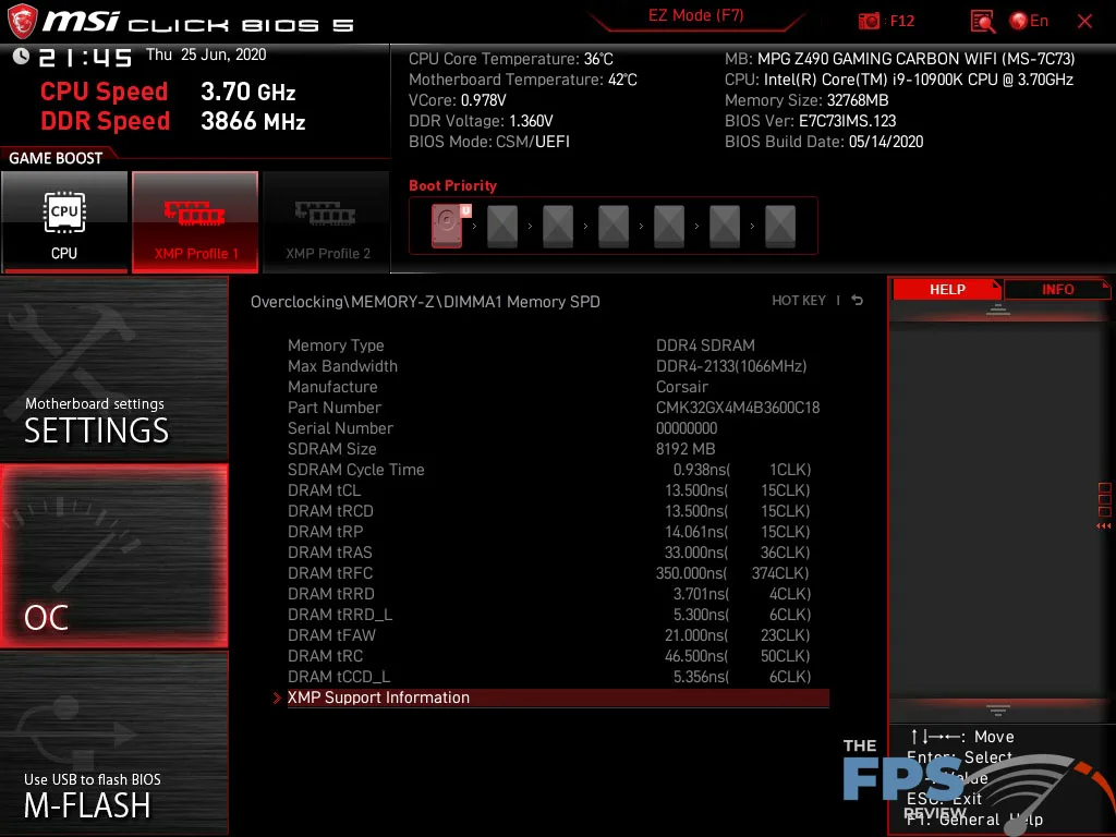 MSI MPG Z490 Gaming Carbon WiFi Motherboard Bios
