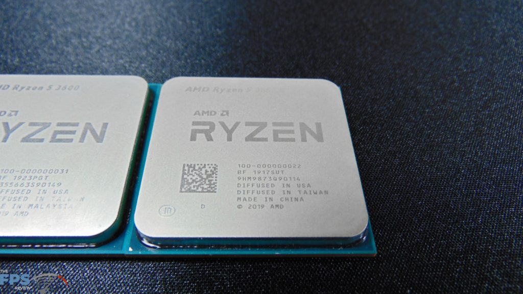 Closeup of AMD Ryzen 5 3600X CPU
