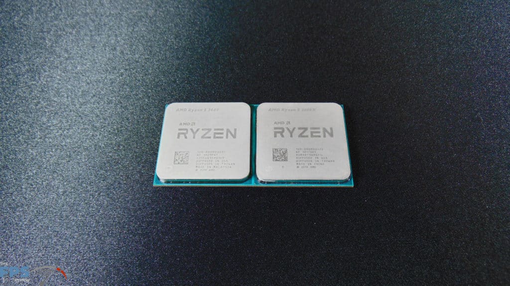 AMD Ryzen 5 3600 CPU and AMD Ryzen 5 3600X CPU next to each other compared