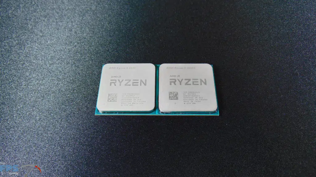 AMD Ryzen 5 3600 CPU and AMD Ryzen 5 3600X CPU next to each other compared