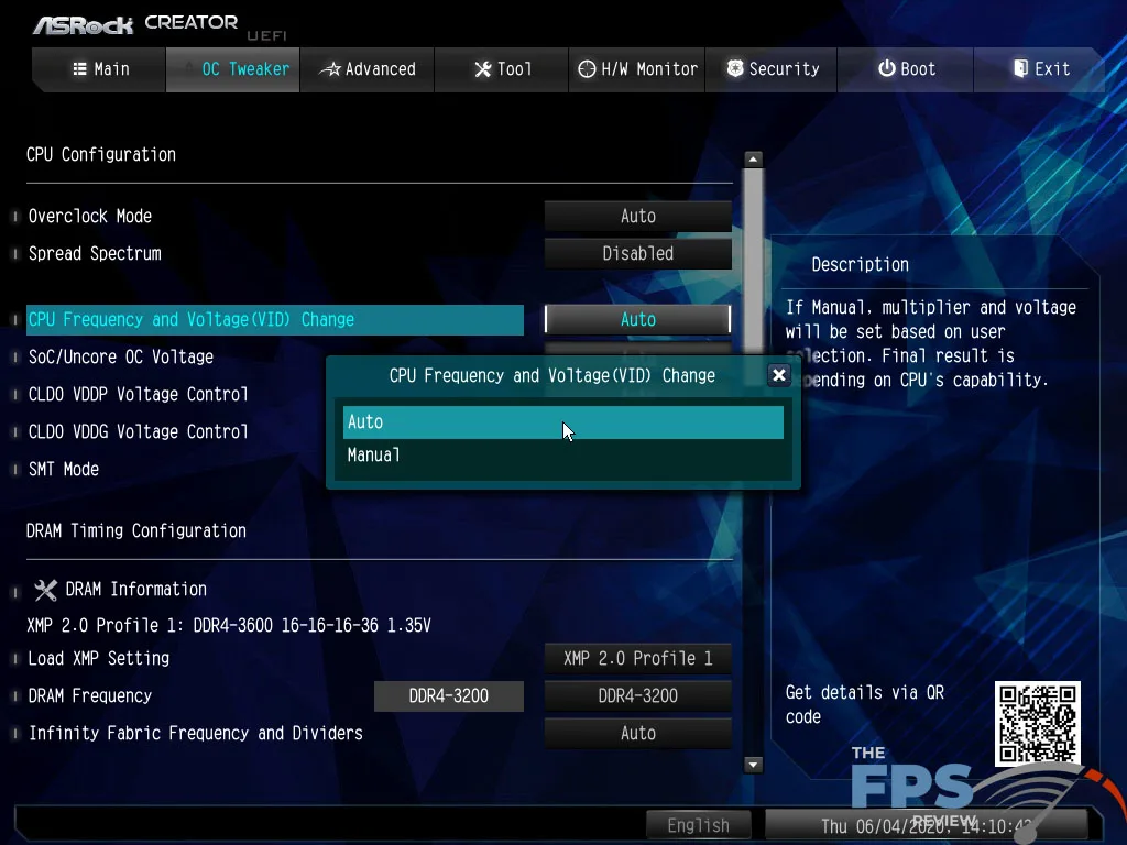ASRock X570 Creator Motherboard BIOS OC Tweaker