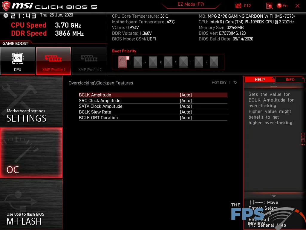 MSI MPG Z490 Gaming Carbon WiFi Motherboard Bios
