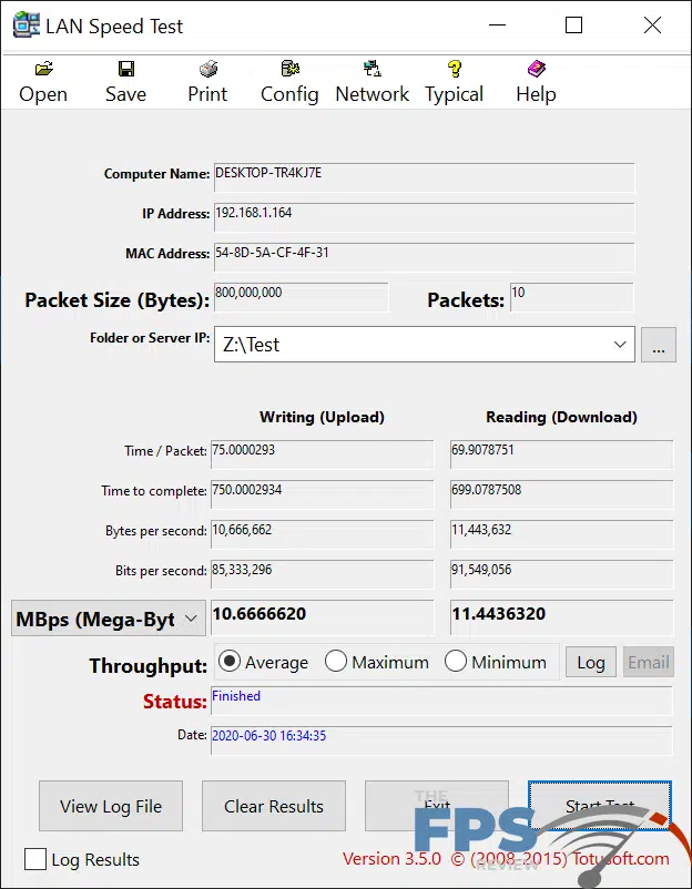 MSI MPG Z490 Gaming Carbon WiFi Motherboard LAN Testing