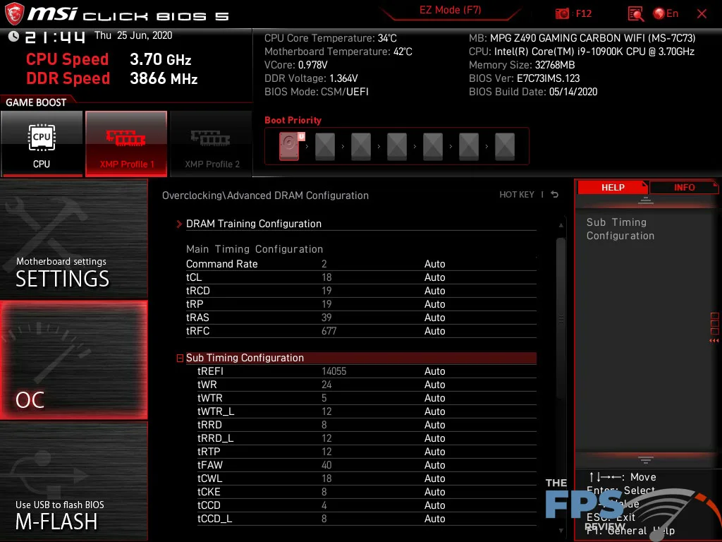MSI MPG Z490 Gaming Carbon WiFi Motherboard Bios