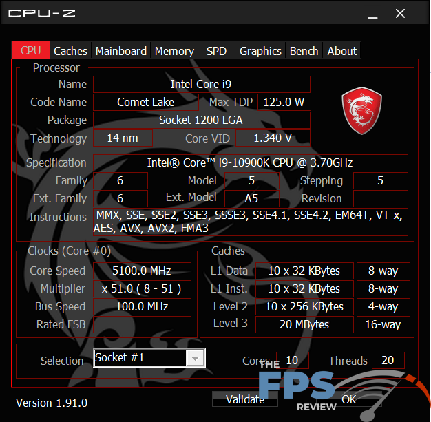 MSI MPG Z490 Gaming Carbon WiFi Motherboard CPU-Z Overclocking