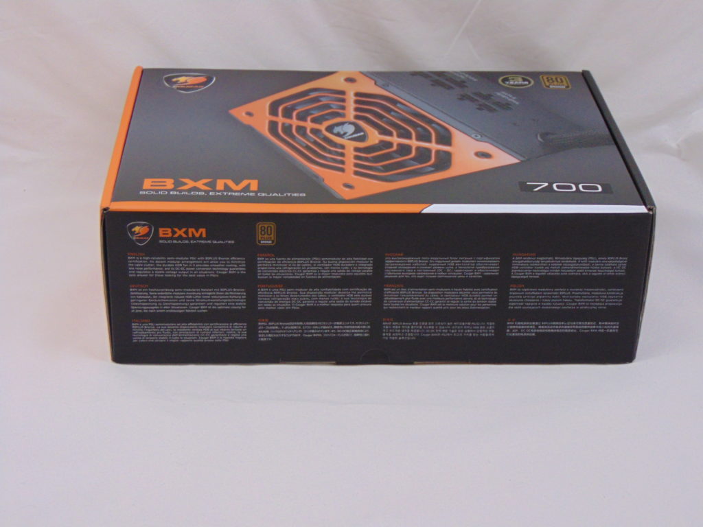 Cougar BXM 700 side of box