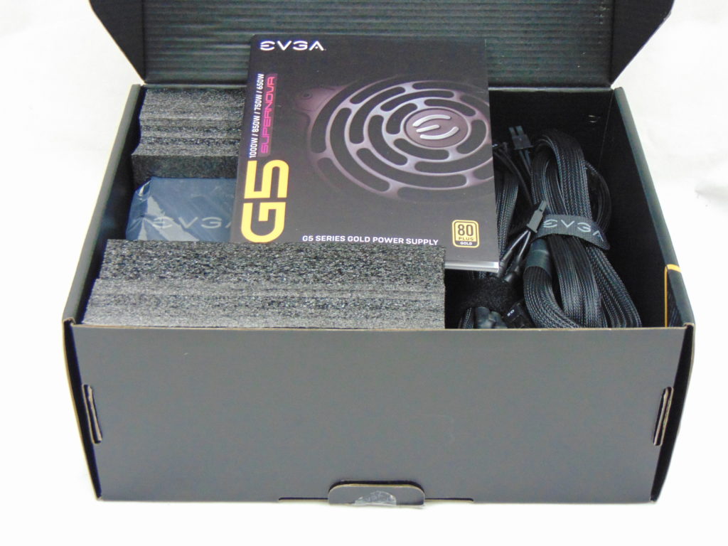 EVGA SuperNOVA 750 G5 750W Power Supply Opened Box