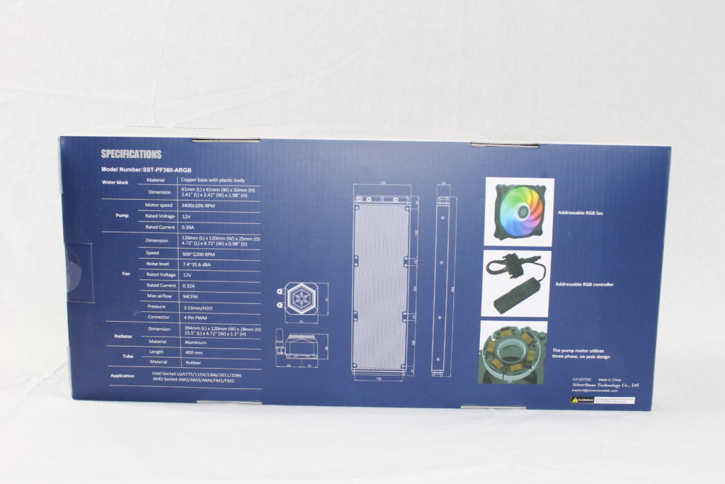 SilverStone PF360-ARGB AIO Cooler Back of Box