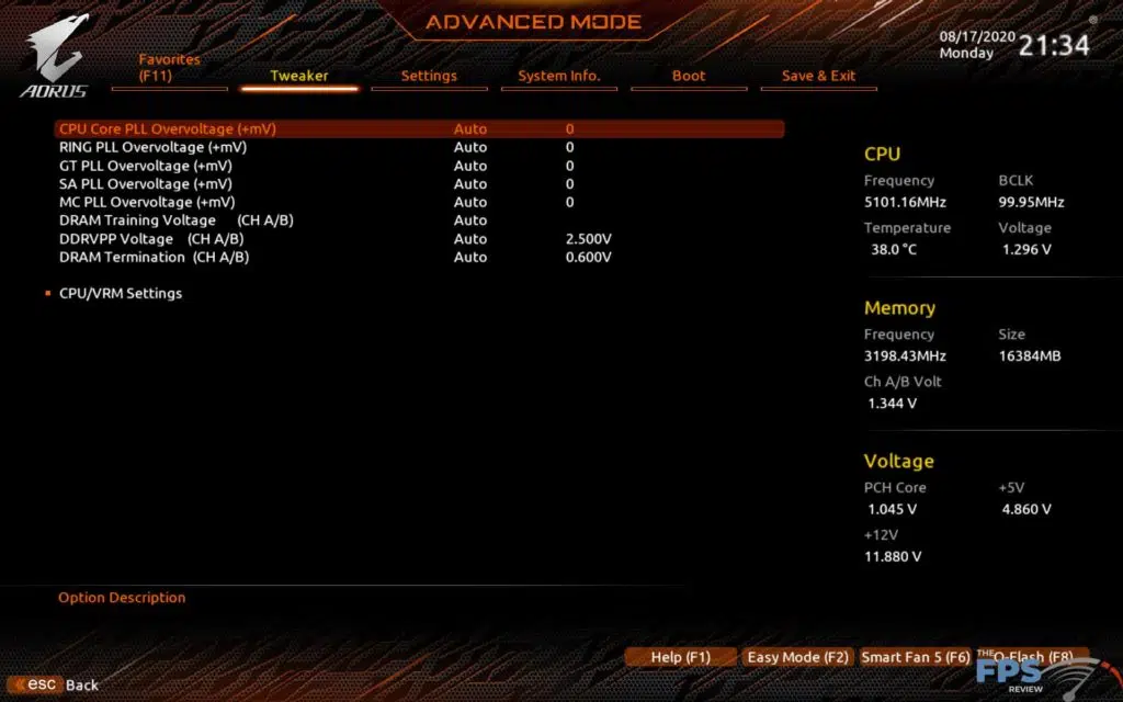 GIGABYTE Z490 Aorus Master Motherboard BIOS