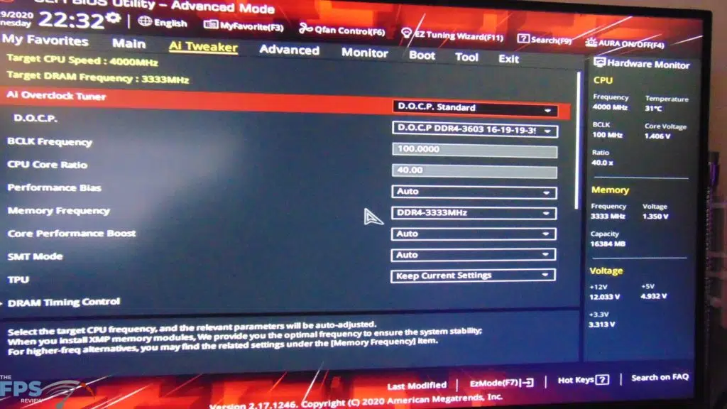 AMD Athlon 3000G Review with Overclocking ASUS ROG STRIX B450-F GAMING Athlon 3000G Overclocked BIOS