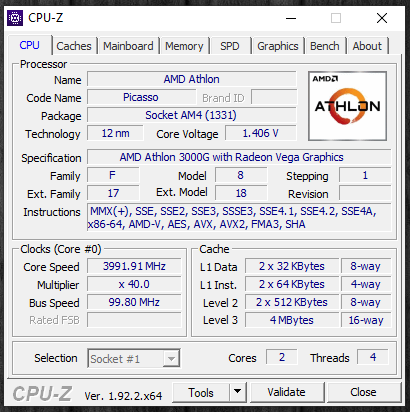 AMD Athlon 3000G Review with Overclocking CPU-Z Overclocked