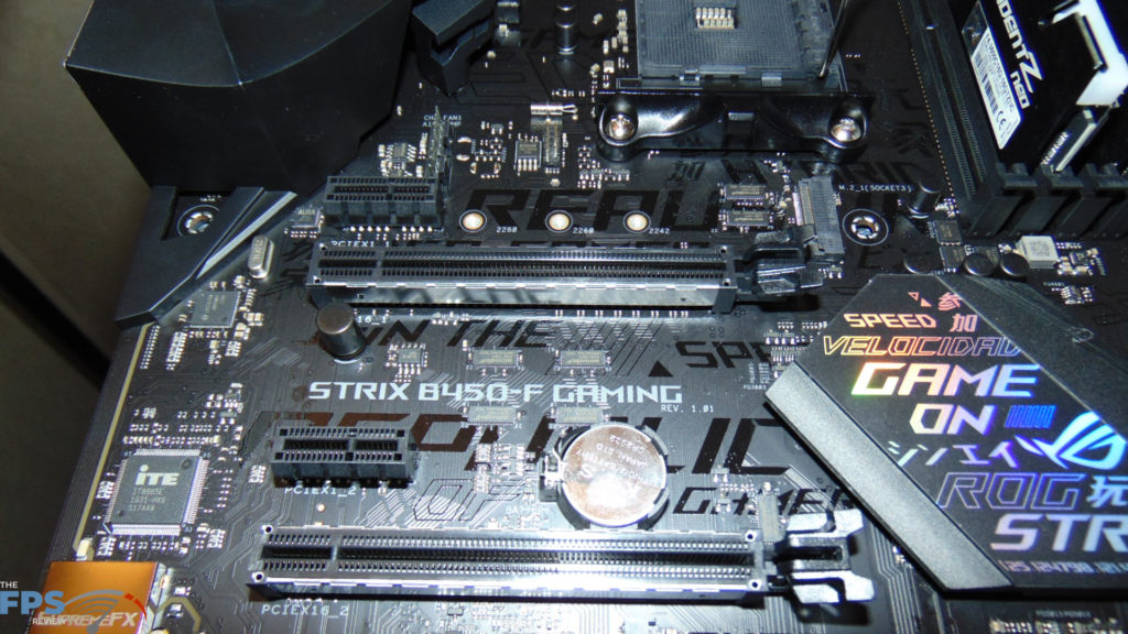 ASUS ROG STRIX B450-F GAMING motherboard closeup