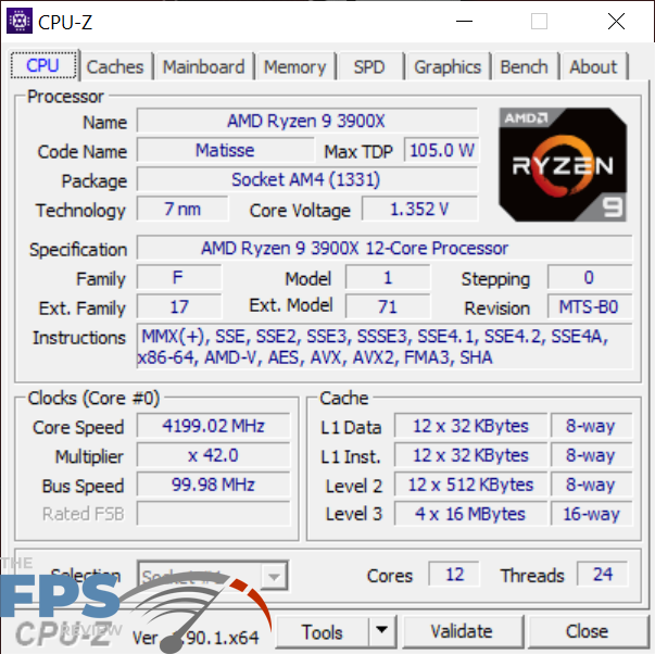 ASUS TUF GAMING X570 PLUS (WI-FI) Motherboard Review CPU-Z