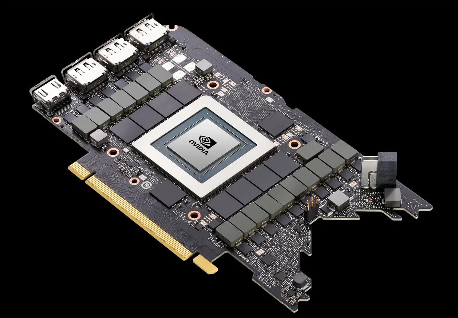 NVIDIA GeForce RTX 3080 Founders Edition Angled View of PCB and GPU