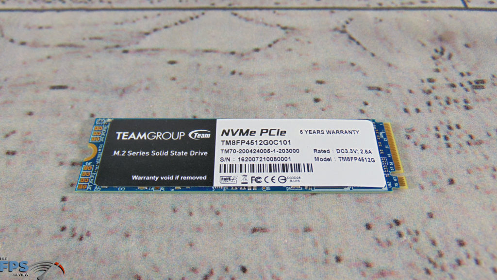 TEAMGROUP MP34 512MB M.2 PCIe SSD Out of Box Front of SSD with sticker
