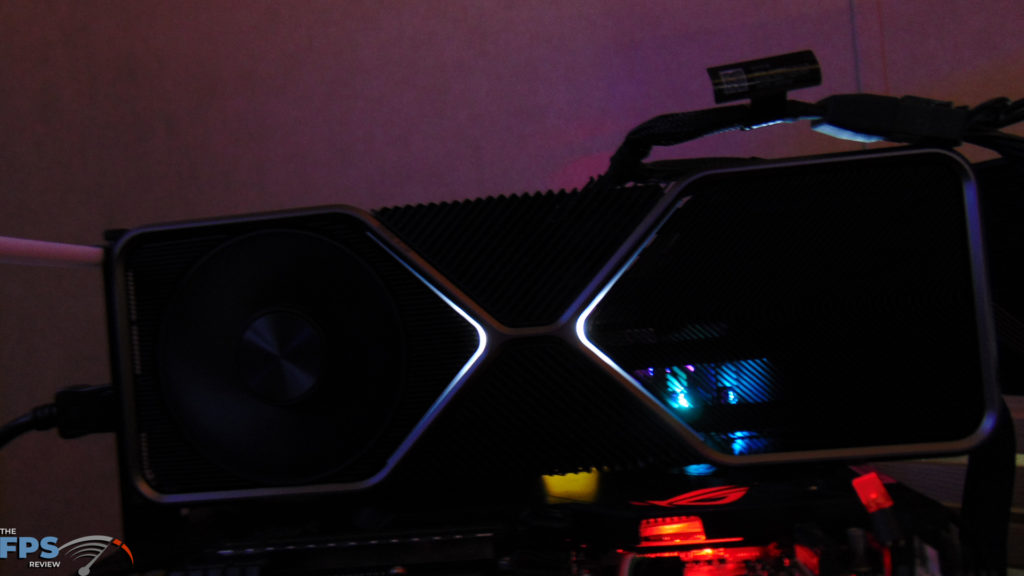 NVIDIA GeForce RTX 3080 Founders Edition in the dark front LED lights