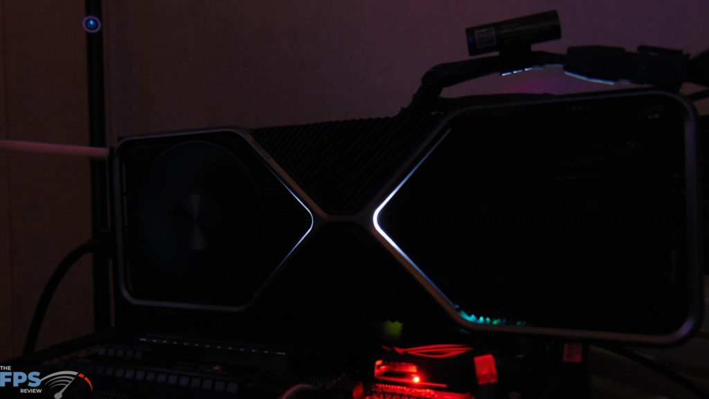 NVIDIA GeForce RTX 3080 Founders Edition in the dark LED lights