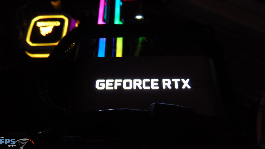 NVIDIA GeForce RTX 3080 Founders Edition in the dark GeForce RTX logo lit