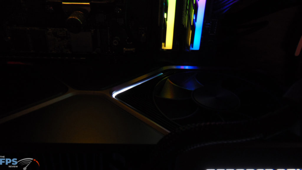 NVIDIA GeForce RTX 3080 Founders Edition in the dark back LED light