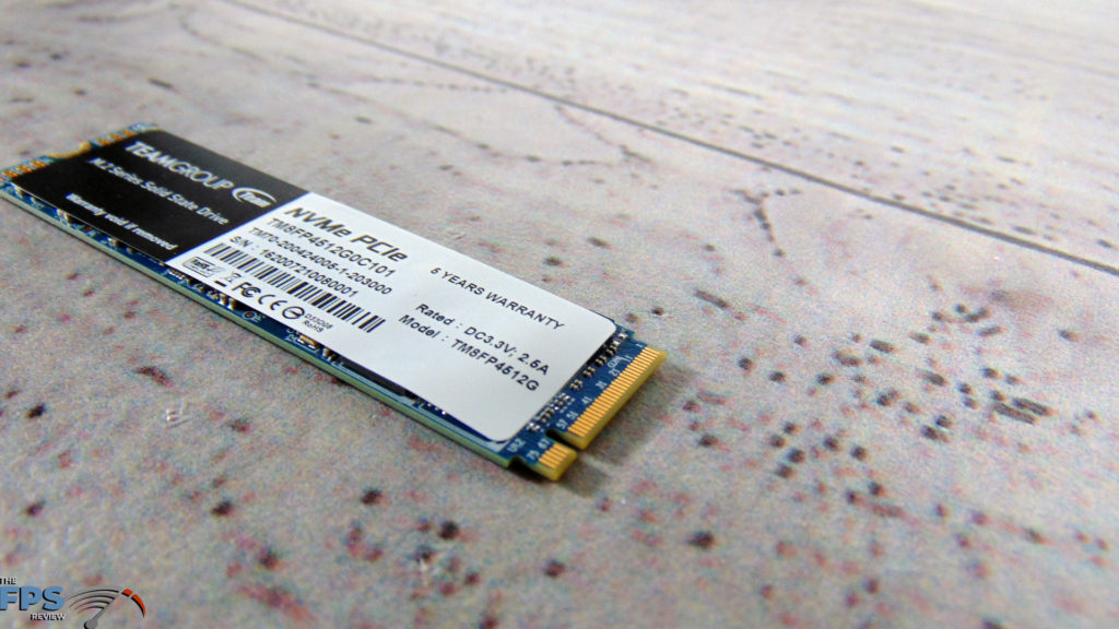 TEAMGROUP MP34 512MB M.2 PCIe SSD Front of SSD