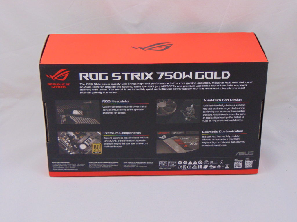 ASUS ROG STRIX 750 Box - Back View