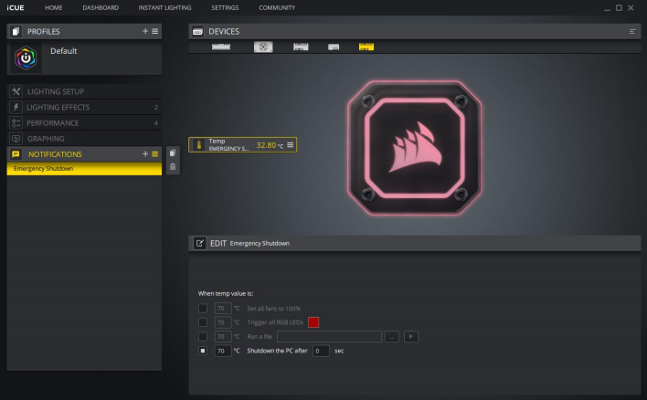 CORSAIR iCUE H100i ELITE CAPELLIX iCUE Software