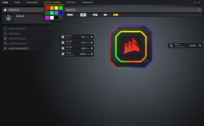 CORSAIR iCUE H100i ELITE CAPELLIX iCUE Software