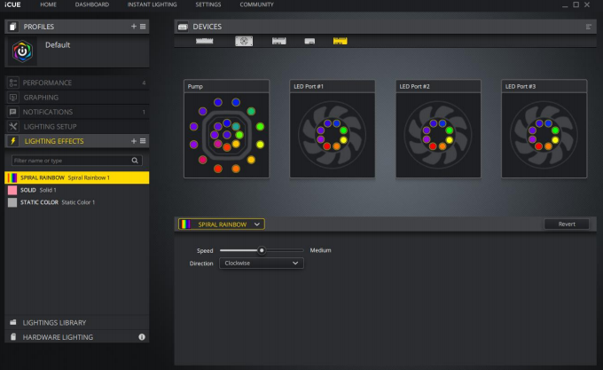 CORSAIR iCUE H100i ELITE CAPELLIX iCUE Software