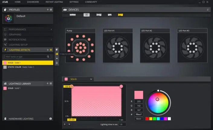 CORSAIR iCUE H100i ELITE CAPELLIX iCUE Software