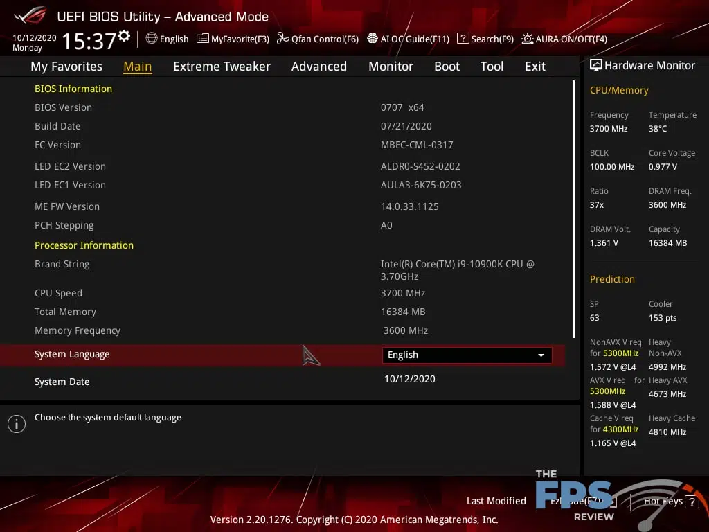 ASUS ROG MAXIMUS XII EXTREME Motherboard BIOS