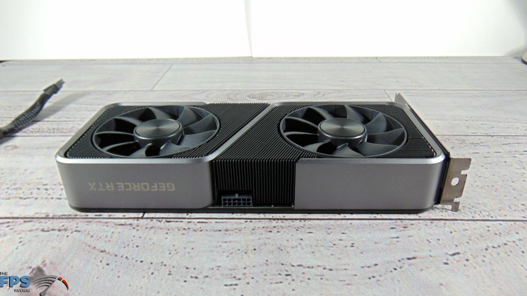 NVIDIA GeForce RTX 3070 Founders Edition video card top view on white background table