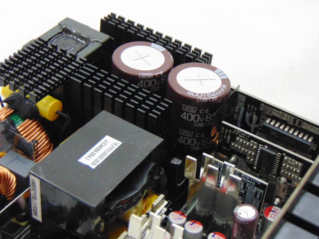 SilverStone DA1650 1650W Power Supply Heatsinks and Capacitors